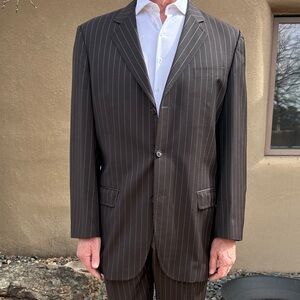 Hugo Boss Pinstripe Suit - Brown